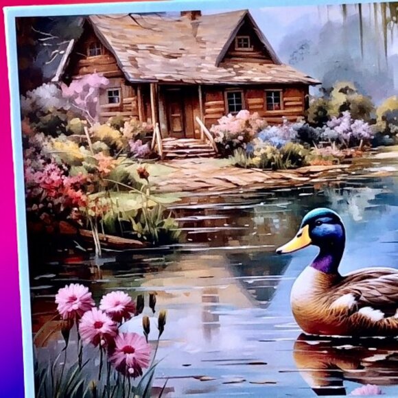 Bits & Pieces Puzzle Large Pieces LOUISIANA CABIN 300 Piece MALLARD DUCK - Picture 9 of 11
